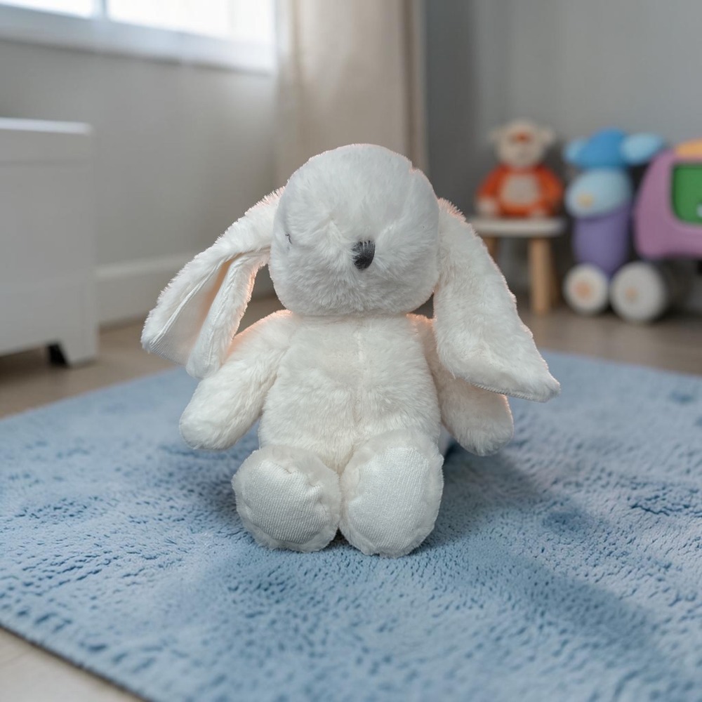 Bonbini New York White Plush Bunny Rabbit Stepping Stones Floppy Ears 12"